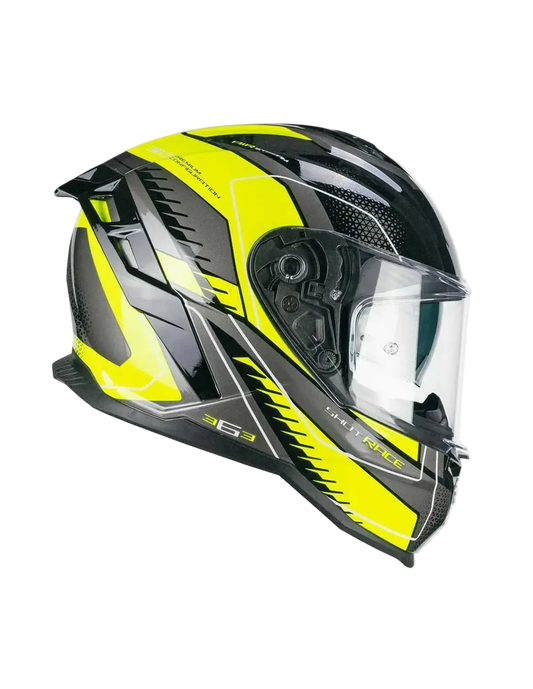 CGM 363G SHOT RACE Moto Integrali Caschi Nero Giallo Fluo