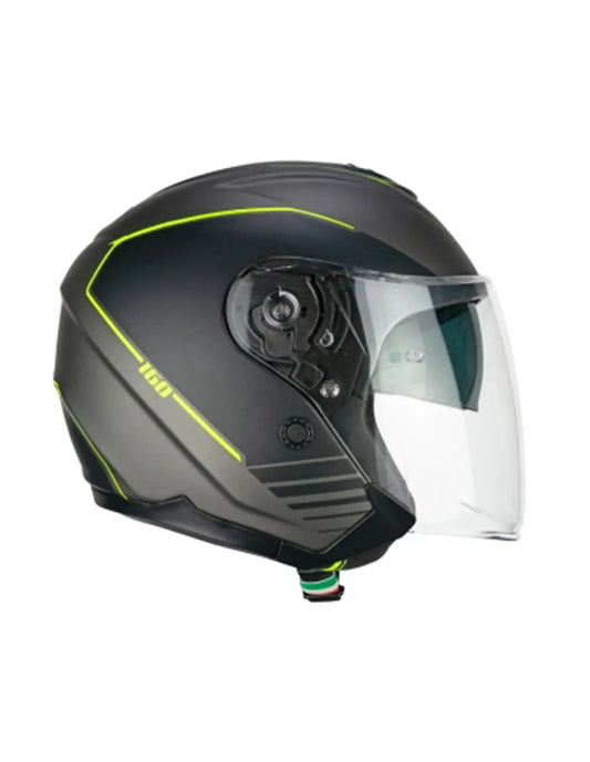 CGM 160G JAD RIDE Motociclo Jet Caschi Grafite Opaco Giallo Fluo