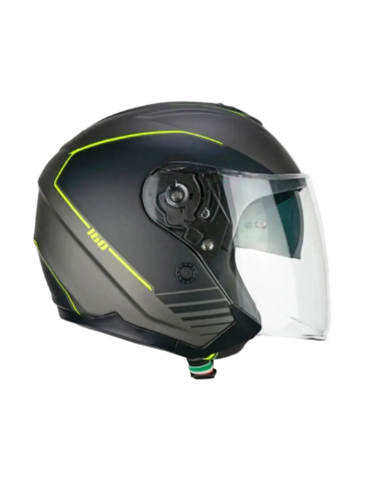 CGM 160G JAD RIDE Motociclo Jet Caschi Grafite Opaco Giallo Fluo
