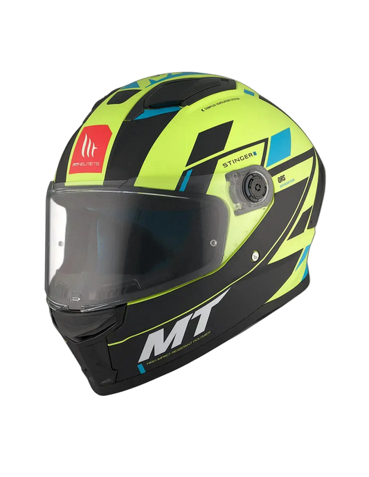 MT STINGER 2 ZIVZE C3 Opaca moto integrale Caschi Giallo fluo Nero