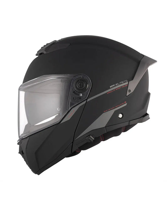 MT ATOM 2 SV SOLID A1 Moto Modulare Filp Up Caschi Nero Opaco