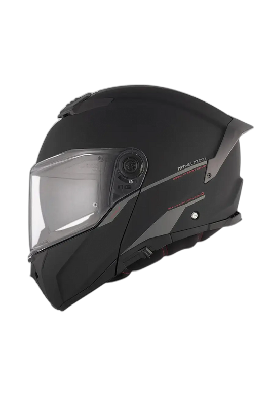 MT ATOM 2 SV SOLID A1 Moto Modulare Filp Up Caschi Nero Opaco