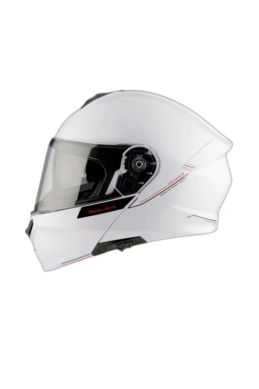 Mt Genesis Sv Solid A0 Blanco lucida Moto Modulare Caschi