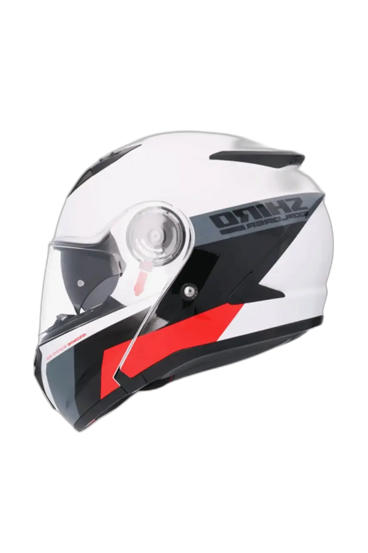 SHIRO EXPLORER MAVERICK Moto Modulari Caschi Bianco Perla Rosso