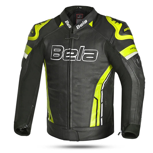 Bela Rocket Nero Giallo Men Giacca (Pelle Di Canguro Mix)