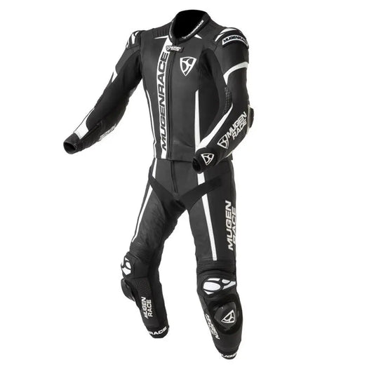 MUGENRACE MNR-1911 Tuta Pelle Due Pezzi Nero Bianco
