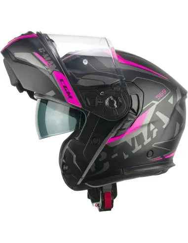 CGM 569G C-MAX CITY Moto Modulare Nero Fucsia Fluo Opaco