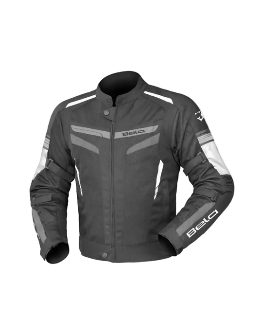 BELA - Giacca moto Sprinter strati Uomo Nero/Blanco/Grigio