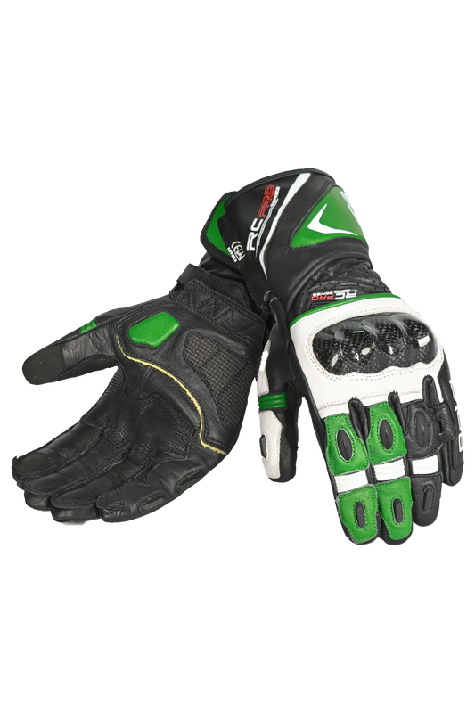 Bela Rocket Long Nero/verde Guanto da Motociclista