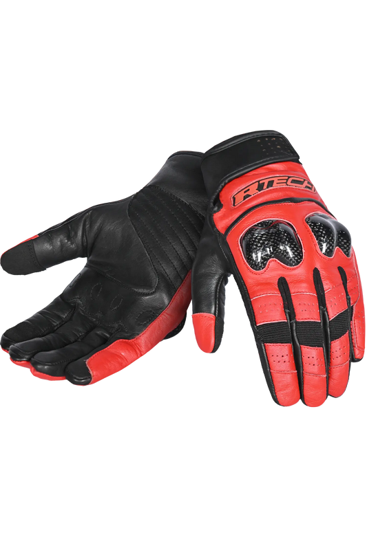R-Tech Falcon Guanti Per Moto Nero Rosso