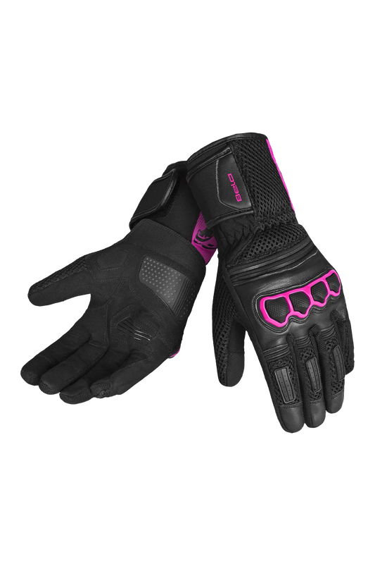 Bela Twix Donna Guanti Moto Nero Rosa