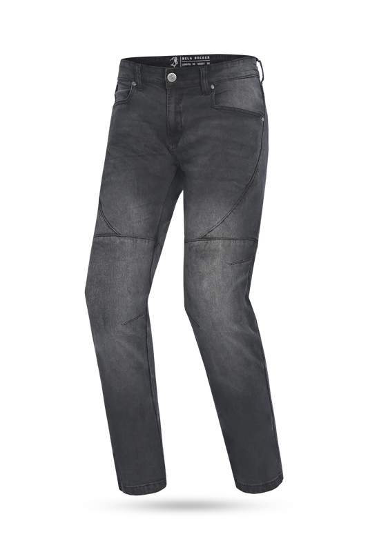BELA Pantalon Rocker 30L Inseam Denim Jeans CE Nero