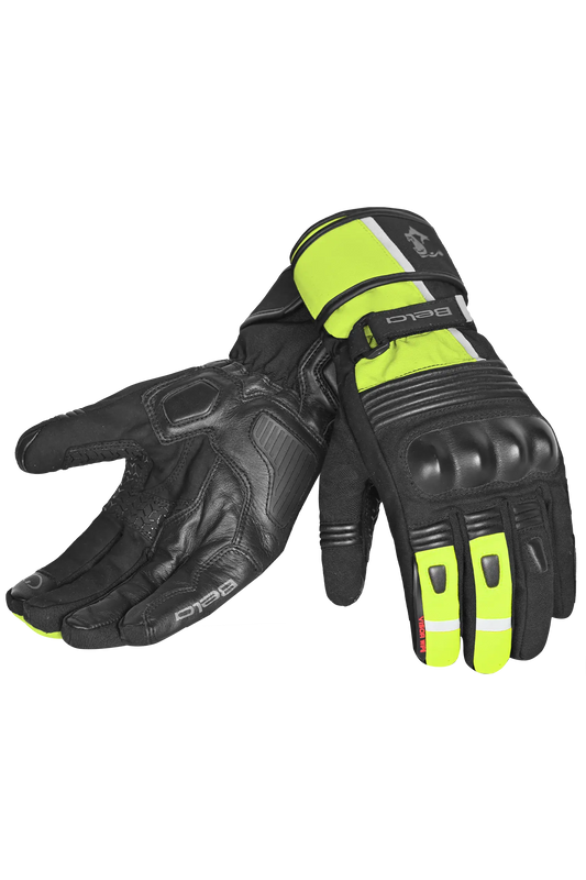 Bela Ice Winter WP Guanti donna Moto Nero Giallo Fluor