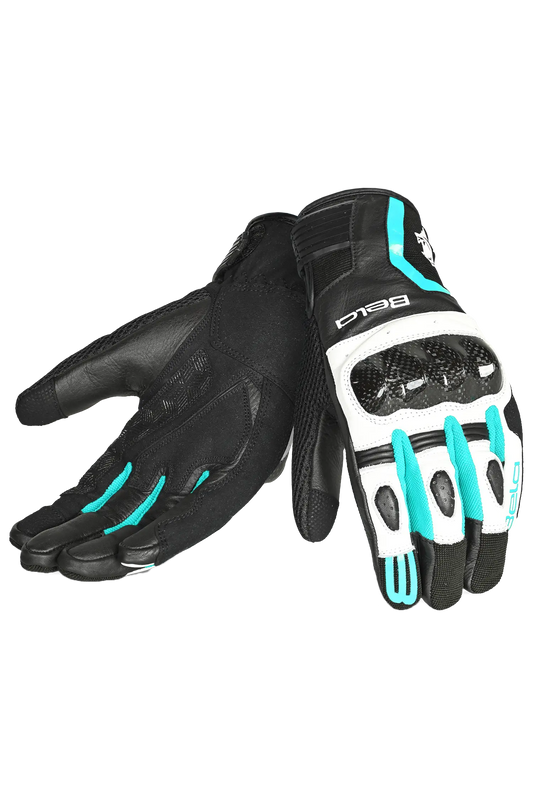 Bela Air Flow Donna Guanti moto estivi Nero / Terquise