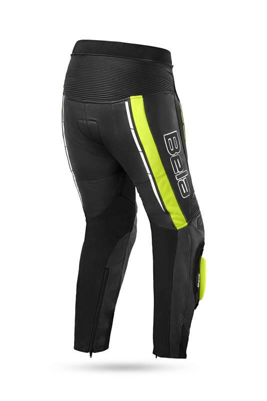 Bela Rocket Nero Giallo UOMO Pantalone (Pelle Di Canguro Mix)