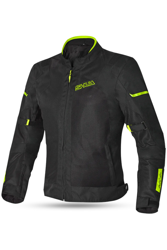 SHUA - GRAVITY MESH GIACCA DA MOTO DONNA NERO GIALLO FLUO – Yamoto.it
