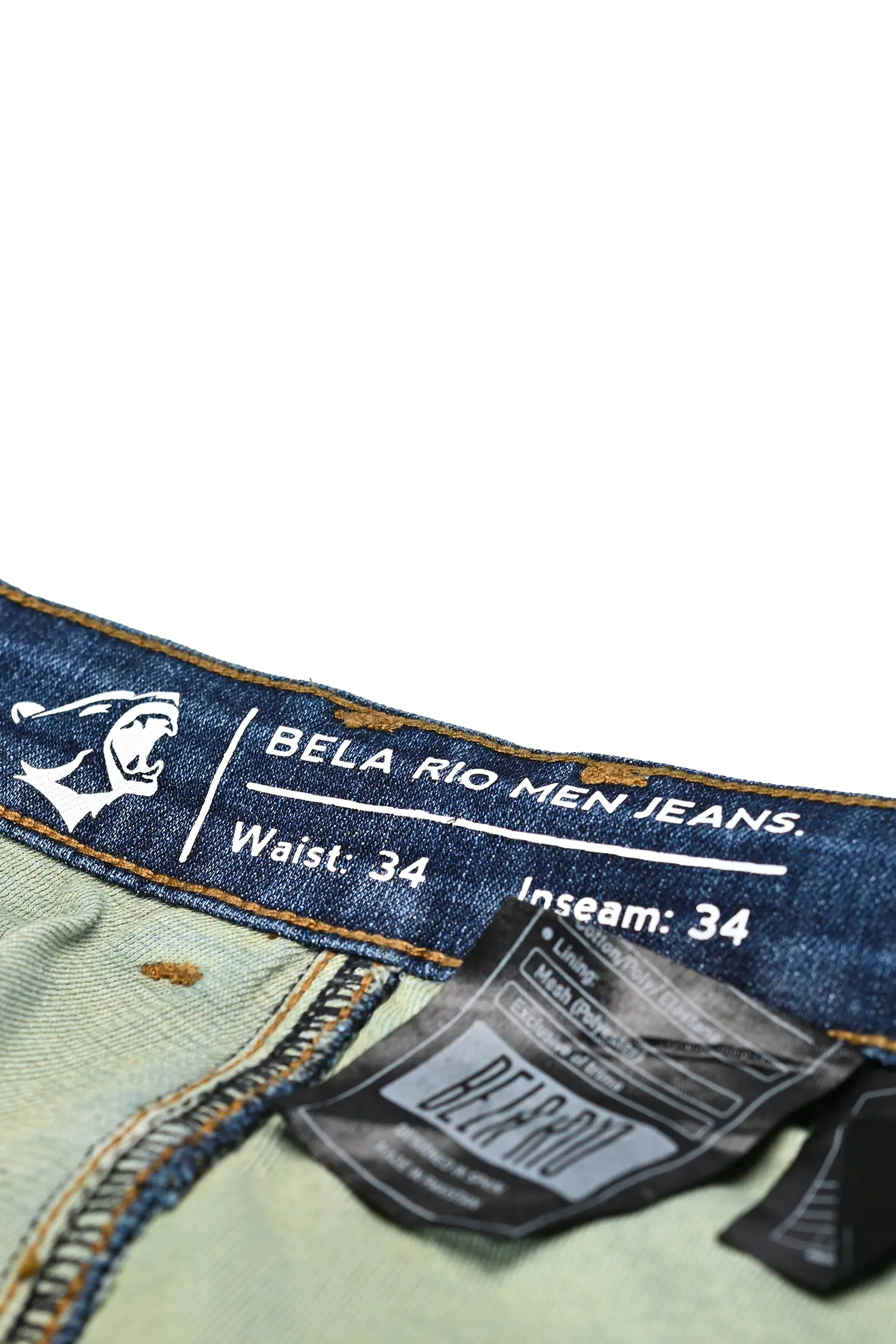 BELA - Pantalon Rio 34L Tie & DY Azzurro