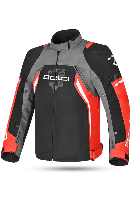 Bela Cordaniel Giacca moto Nera Grigio scuro Rosso