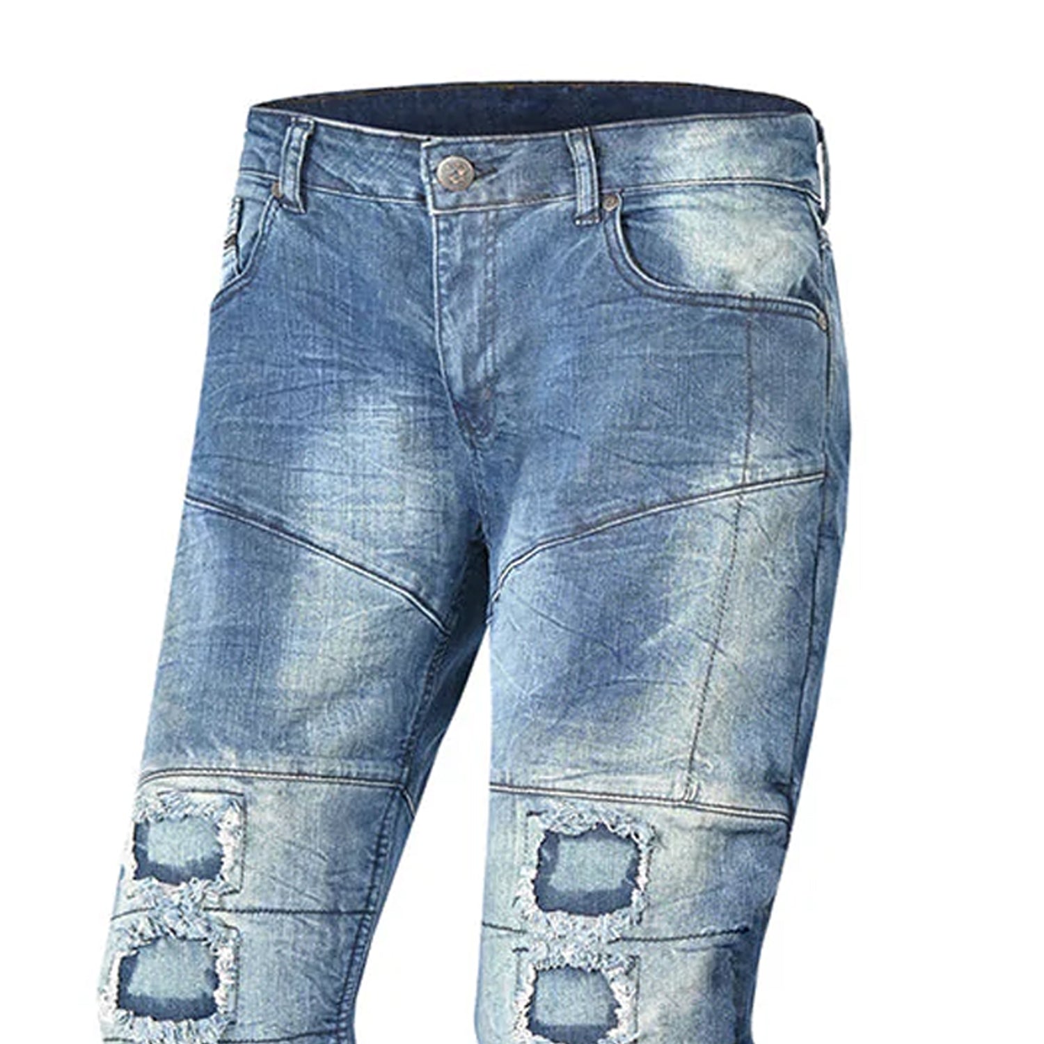 BELA PISTON 32L JEANS DI MOTO UOMO BLU SPRAY