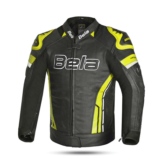BELA ROCKET GIACCA UOMO MOTO CORSA (PELLE CANGURO MIX) NERO GIALLO – Yamoto.it