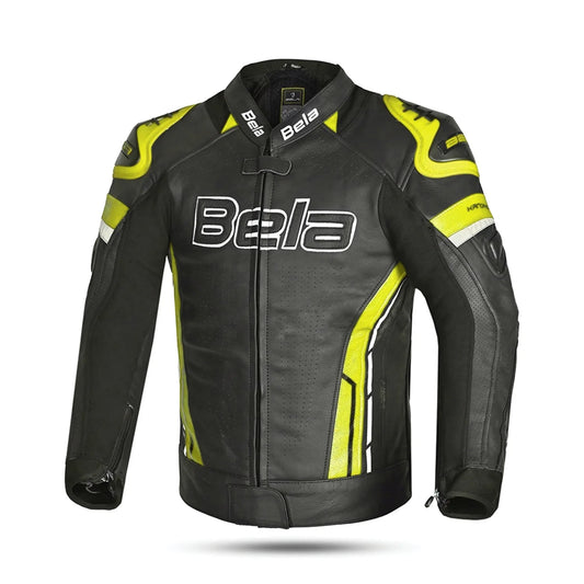 BELA ROCKET GIACCA UOMO MOTO CORSA (PELLE CANGURO MIX) NERO GIALLO – Yamoto.it