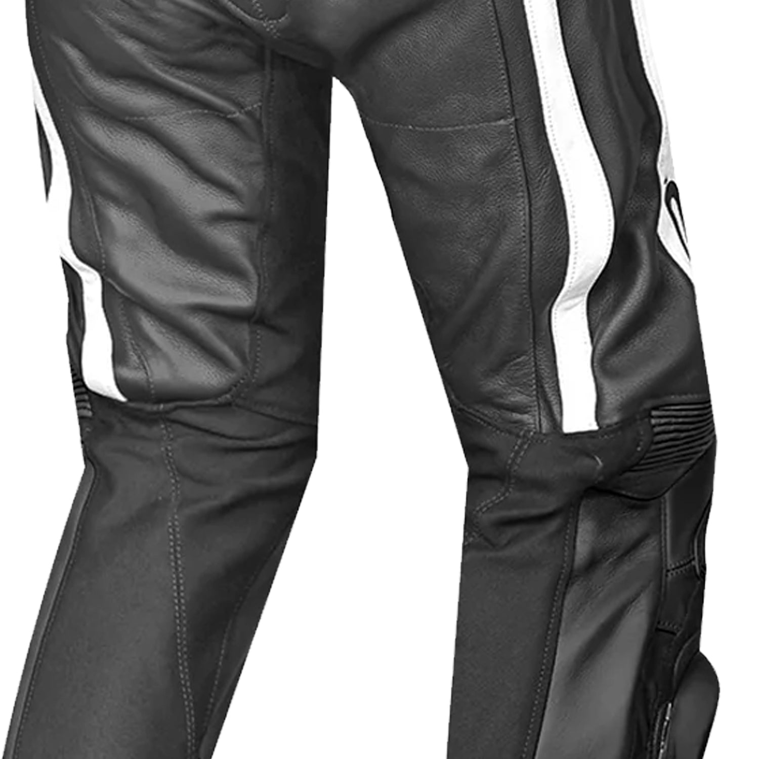 BELA X RACE PANTALONI DONNA IN PELLE NERO/ANTRACITE/BIANCO