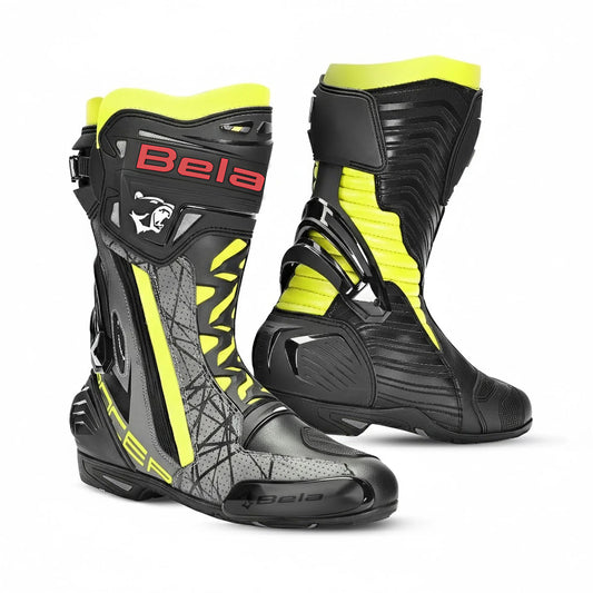 BELA AIR RIDER RACING STIVALI MOTO NERO GIALLO – Yamoto.it