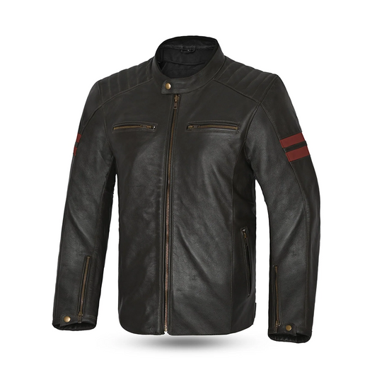 BELA GIACCA IN PELLE STARK MARRONE SCURO ROSSO – Yamoto.it