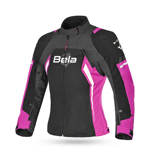 BELA ELANUR GIACCA DI MOTO DONNA NERO ANTRACITA ROSO – Yamoto.it