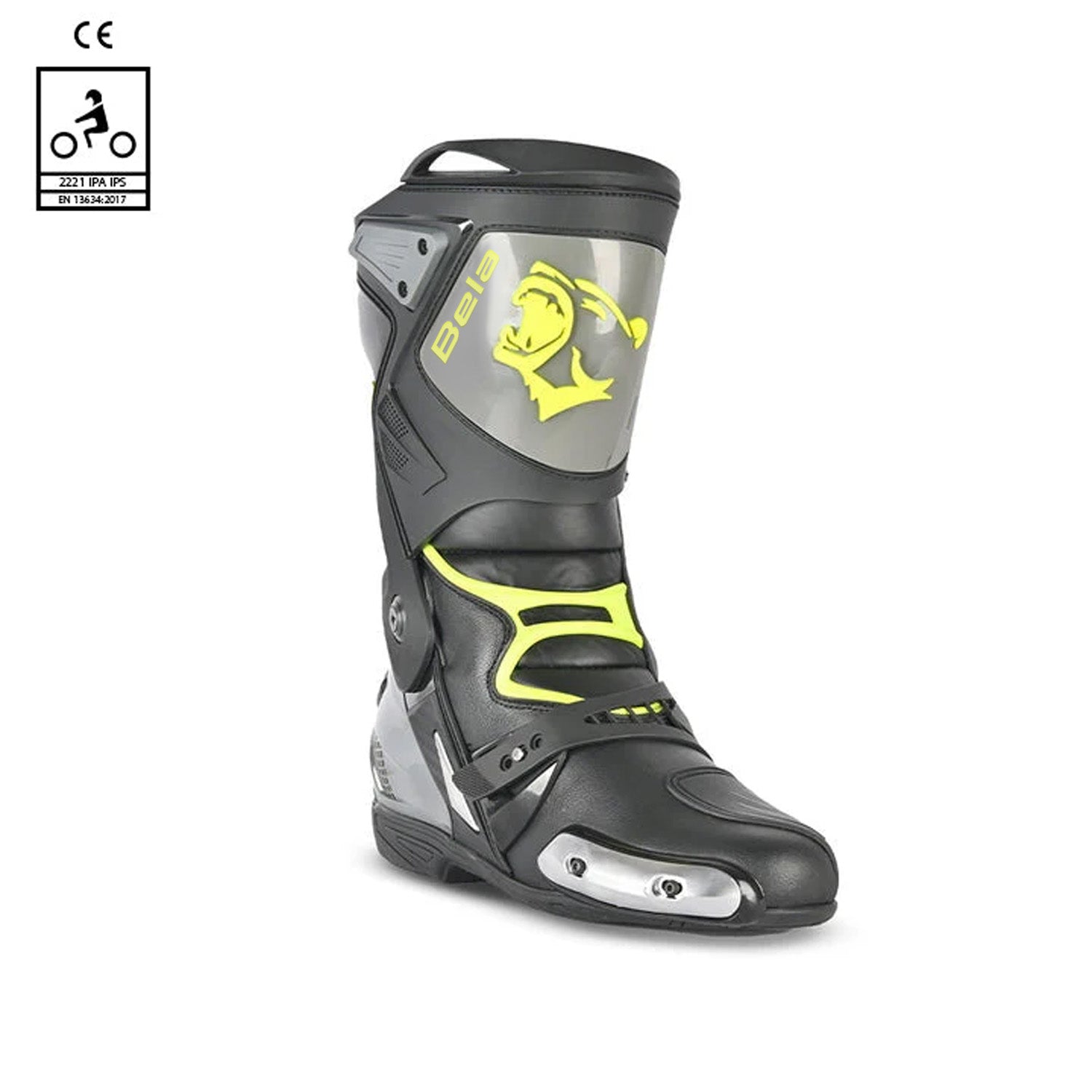BELA RACE PRO STIVALI MOTO NERO/GRIGIO/GIALLO