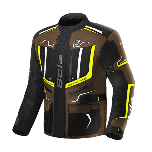 Chaqueta de turismo Bela Watson negra/marrón/amarilla/blanca – Yamoto.it