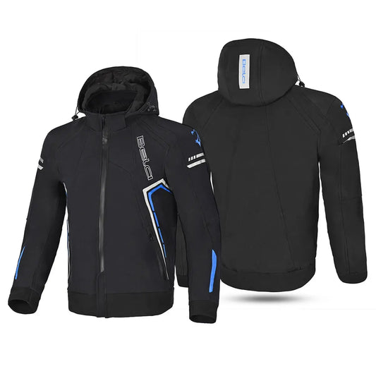 Bela Breeze Giacca softshell per uomo Cappuccio removibile Nero/Blu