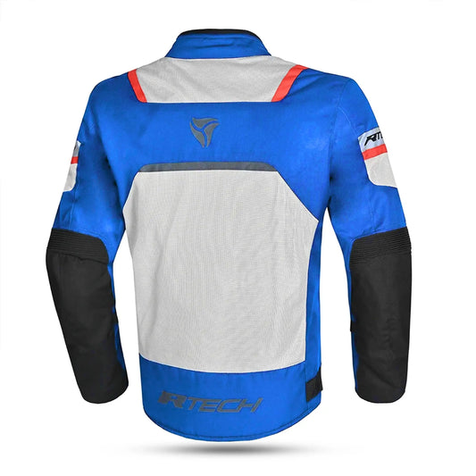 R-Tech Spiral Mesh Giacca moto estiva tessuto Blu ghiaccio Rossa