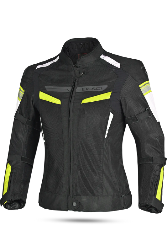 BELA Giacca moto SPRINTER 2 strati Donna Nero Giallo Flu
