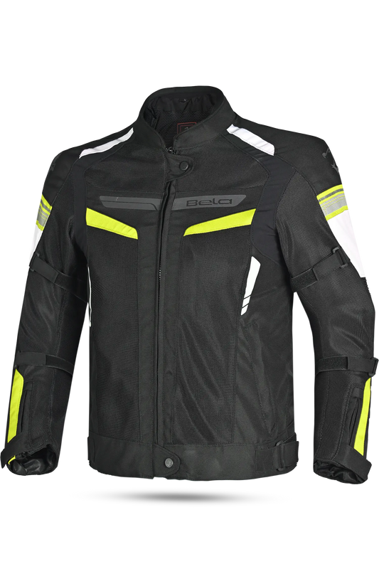 BELA Giacca moto SPRINTER 2 strati Uomo Nero Giallo Flu