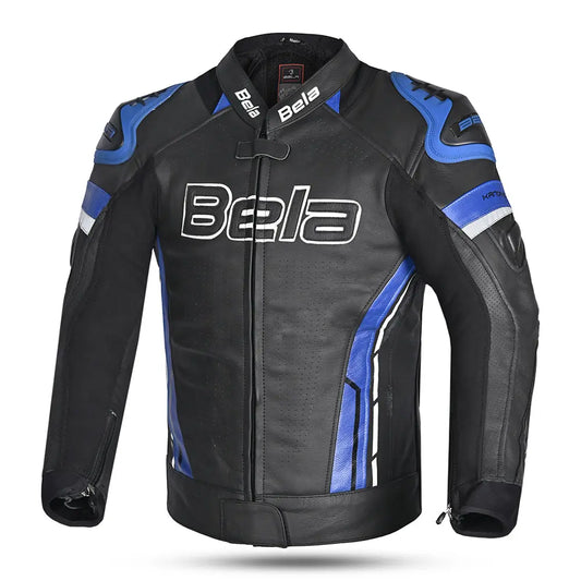 Bela Rocket Nero Blu Men Giacca (Pelle Di Canguro Mix) front