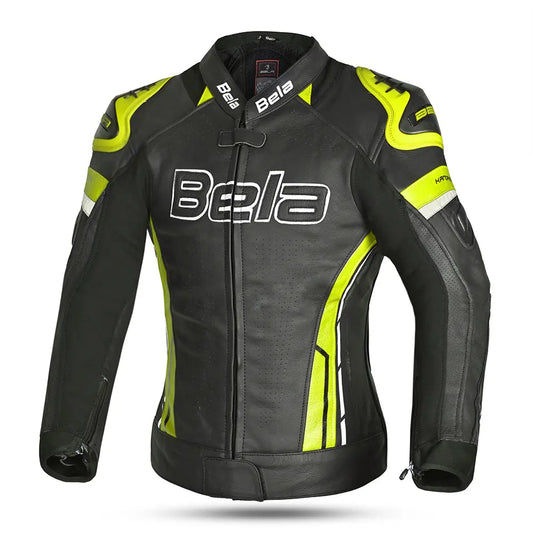 Bela Rocket Nero Giallo donna Giacca (Pelle Di Canguro Mix) front