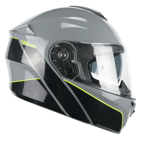CGM 568X BER CITY Moto Modulare Caschi Nero Grigio Giallo fluo