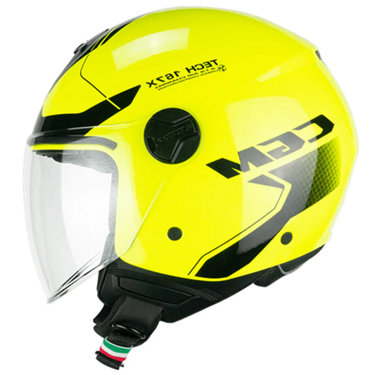 CGM 167X FLO TECH Motorcycle Jet Helmets Fluorescent Yellow Black – Yamoto.it