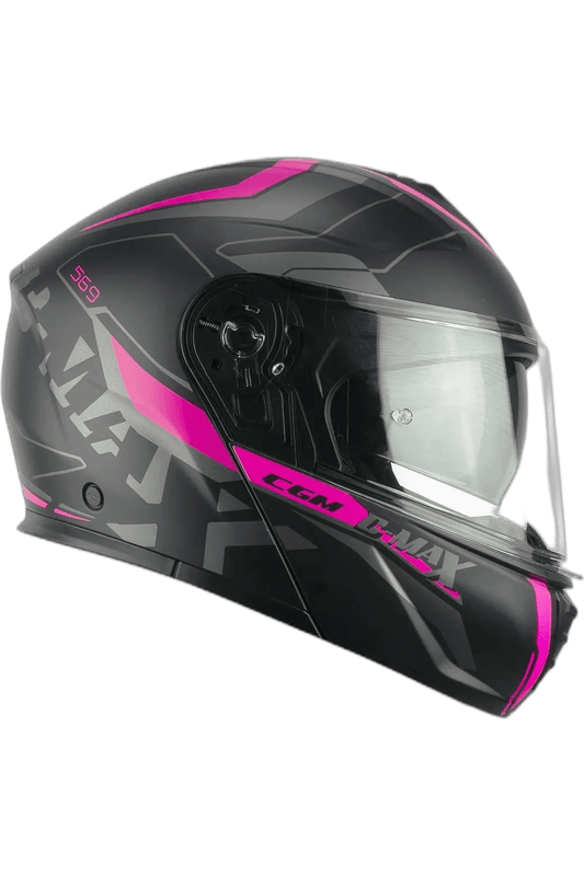 CGM 569G C-MAX CITY Moto Modulare Nero Fucsia Fluo Opaco