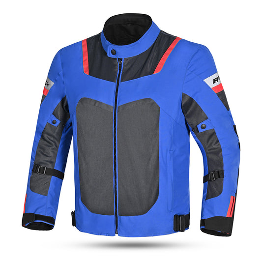 R-Tech Spiral Mesh Summer Fabric Motorcycle Jacket BLUE/GREY/RED – Yamoto.it