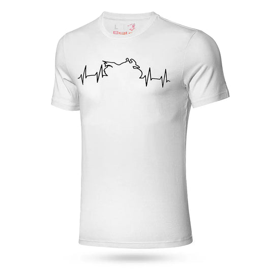 Bela Maglietta Bianco Heartbeat ECG uomo