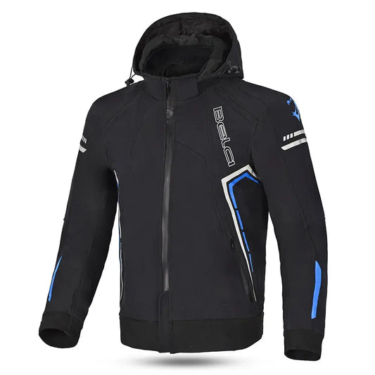 Bela Breeze Men's Softshell Jacket Removable Hood Black/Blue – Yamoto.it