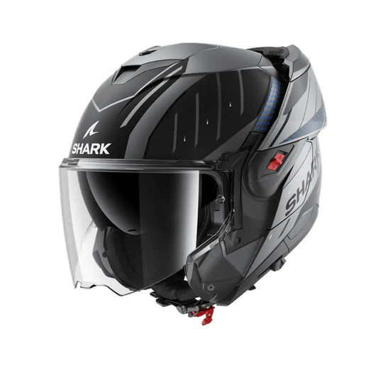 SHARK OXO RYDGER Modulare Caschi Blu Antracite Nero Opaco