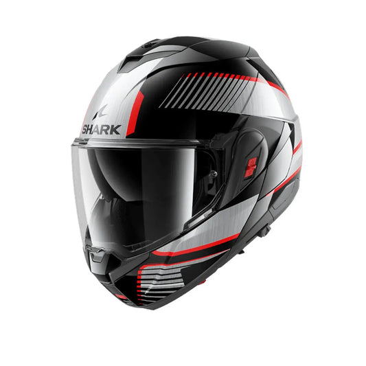 SHARK OXO SIEVE Moto Modulare Caschi Nero Cromo Argento