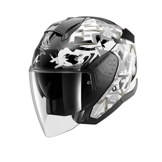 SHARK SKWAL PRANZ URBAN TOURING CASCHI JET BIANCO NERO