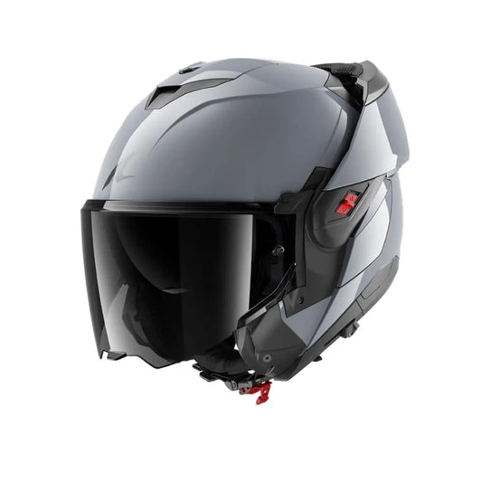 SHARK OXO DARK SHADOW Moto Modulare Caschi Argento Fucile