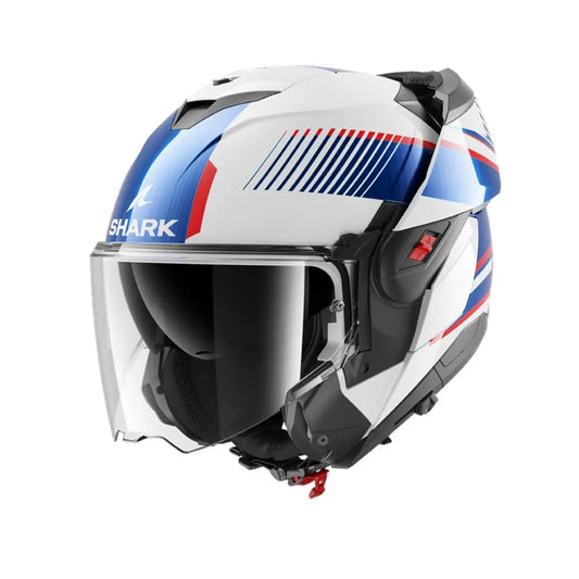 SHARK OXO SIEVE Moto Modulare Caschi  Bianco Cromo Blu