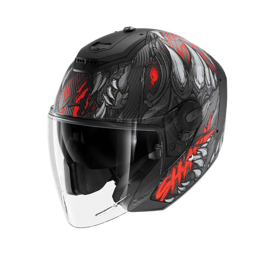 SHARK RS JET CARBON SHAYTAN CASCHI JET NERO ROSSO GRIGIO