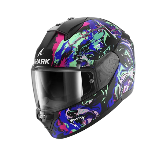 SHARK RIDILL 2 RAGING BEAST CASCHI INTEGRALI NERO OPACO VIOLA VERDE – Yamoto.it